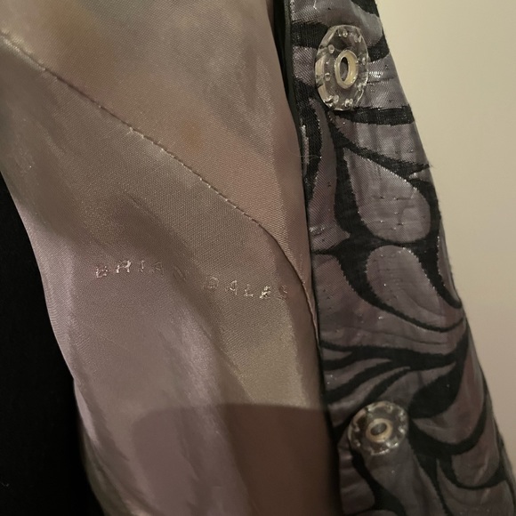❤️ Brian Dales Very Rare Steel Grey / Print Blazer Coat with Puff Sleeves - Picture 6 of 10